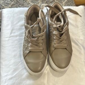 Tory Burch Taupe Quilted Sneakers
